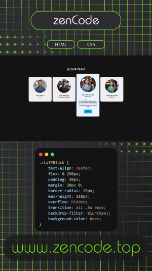 Our Team Blocks with hover expansion